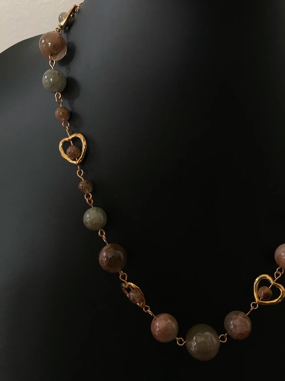 Beaded Necklace with Gold Chain