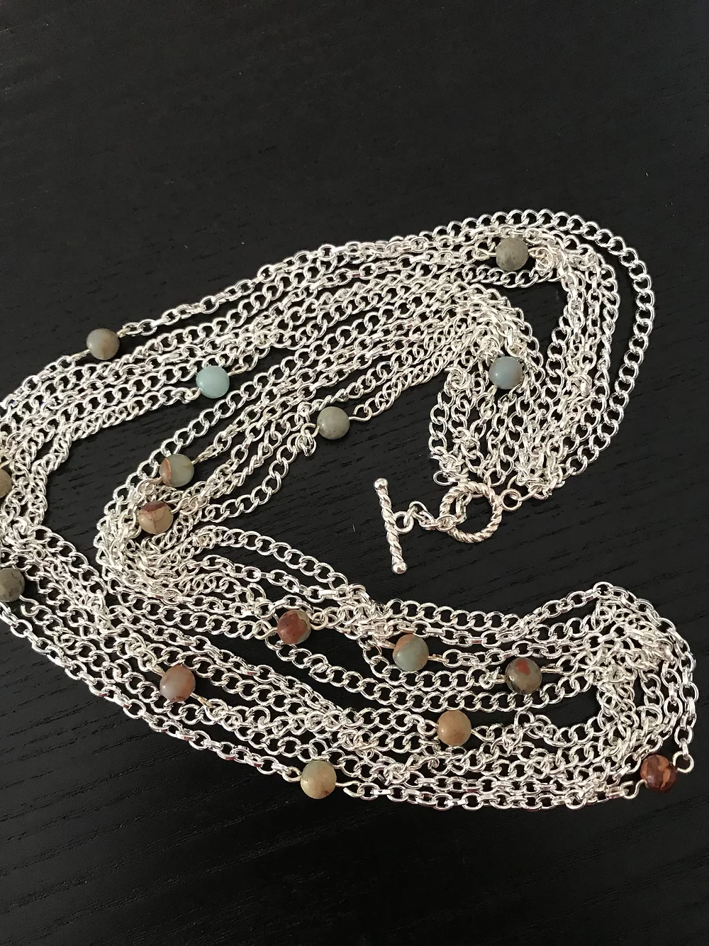 Multiple Silver Chain Necklace