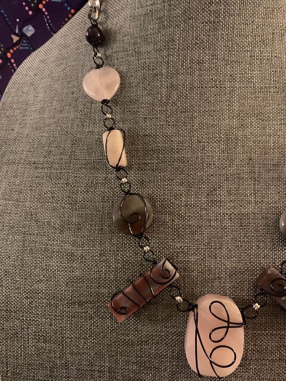 Wire Wrapped Beaded Necklace