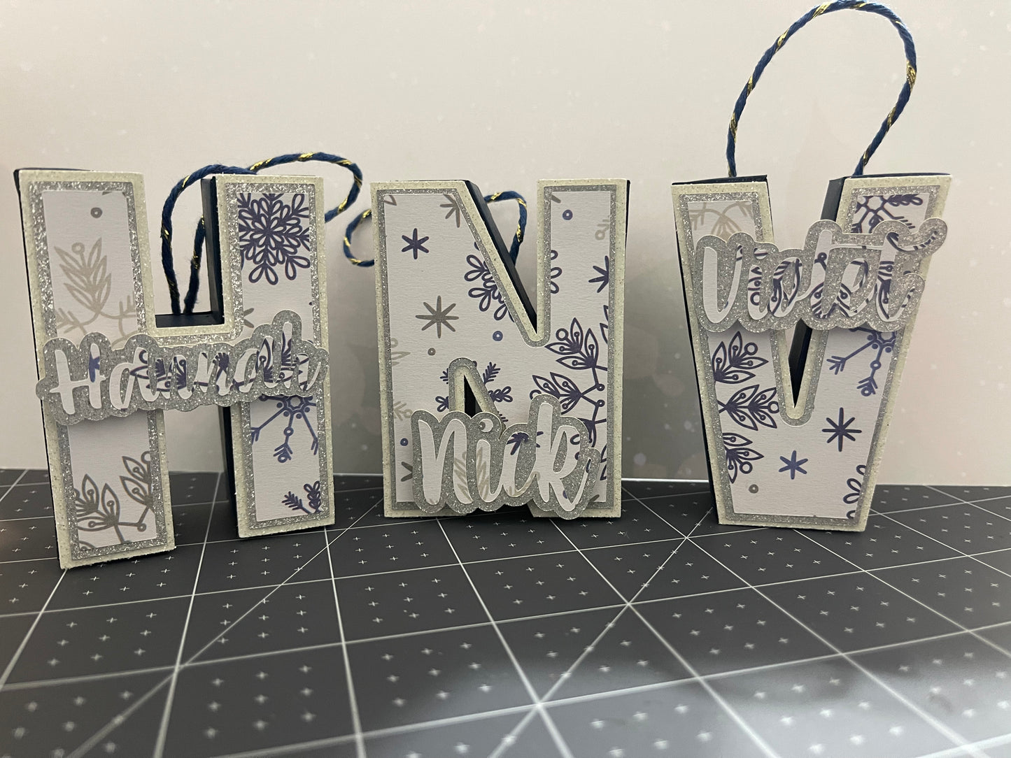 3D Letter Christmas Ornament