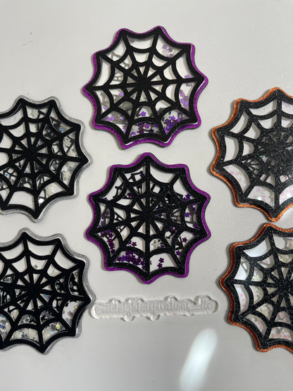 Spider Web 1 Shaker Fridge Magnet (Purple)