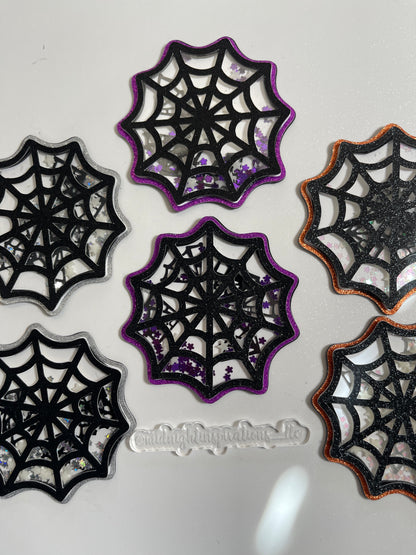 Spider Web 1 Shaker Fridge Magnet (Orange)