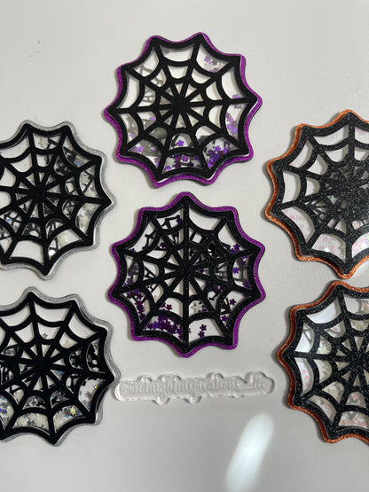 Spider Web 1 Shaker Fridge Magnet (Silver)