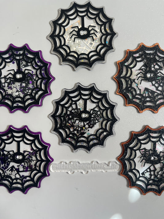 Spider Web 2 Shaker Fridge Magnet (Purple)