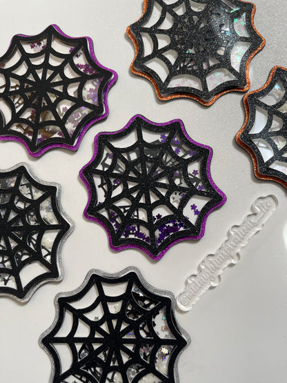 Spider Web 1 Shaker Fridge Magnet (Purple)