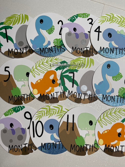Dinosaur Themed Milestone Markers