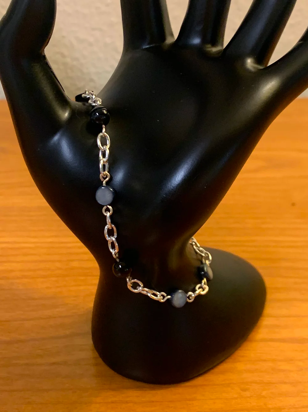 Beaded Bracelet with Silver Chain
