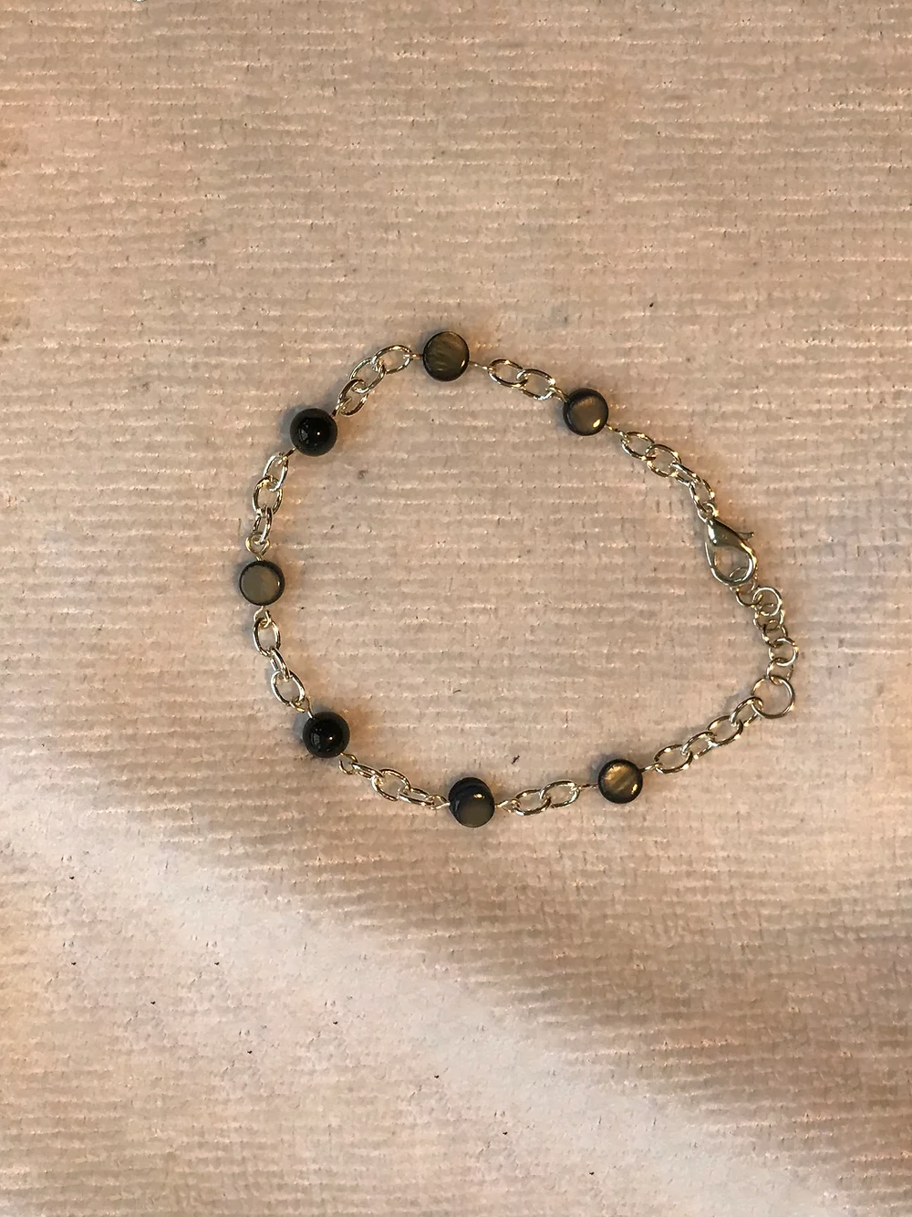 Beaded Bracelet with Silver Chain