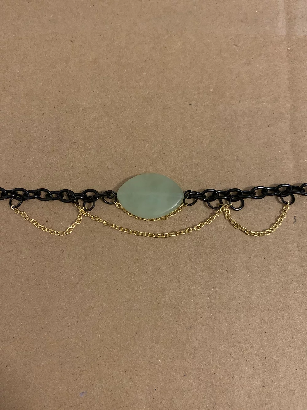 Beaded Bracelet with Gold Chain