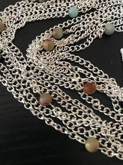 Multiple Silver Chain Necklace