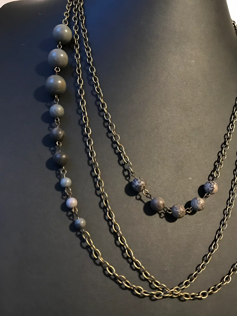 Twisted Necklace with Oxidized Bronze Chain